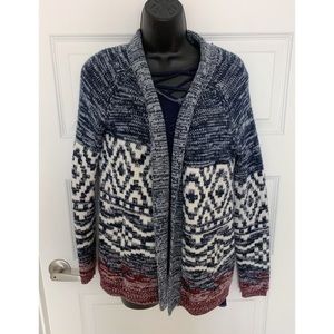 dELiA*s Blue Knit Patterned Open‎ Cardigan Sweater